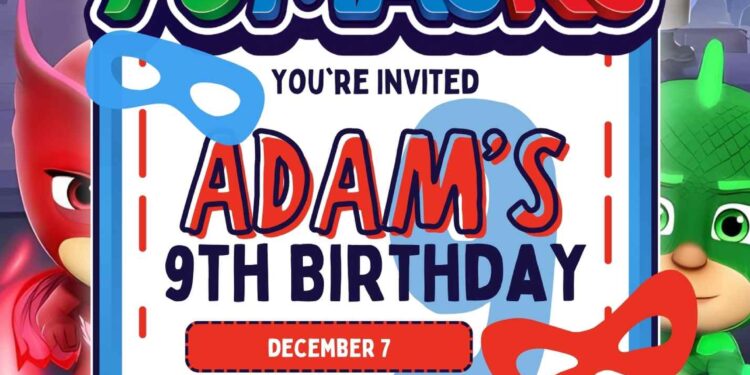 FREE Editable PJ Masks Birthday Invitations