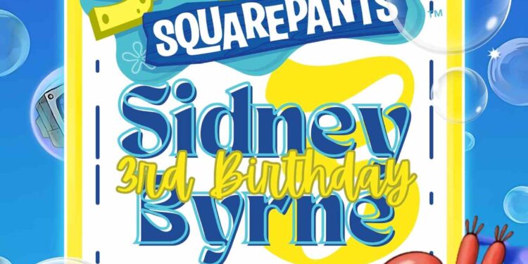 FREE Editable SpongeBob SquarePants Birthday Invitations