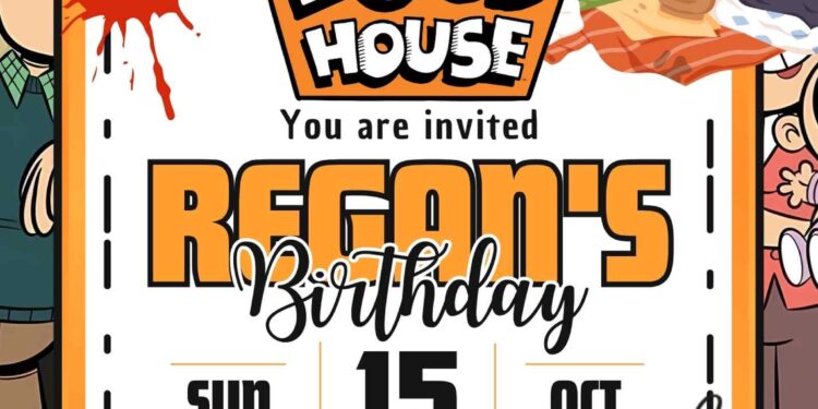 FREE Editable The Loud House Birthday Invitations