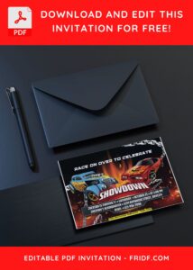 1 19 - Images of (Free PDF Invitation) Fire Sparks Hot Wheels Birthday Invitation - Template no. 10