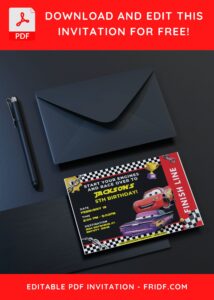 1 3 - Images of (Free PDF Invitation) Race Over Disney Cars Birthday Invitation - Template no. 7