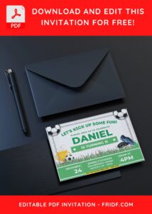 1 35 - Images of (Free PDF Invitation) Football Soccer Pitch Birthday Invitation - Template no. 1