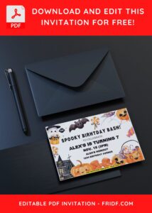 Cute Halloween Birthday Invitation 