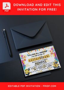 1 46 - Images of (Free PDF Invitation) Minions Banana Theme Birthday Invitation - Template no. 1