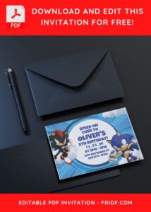 1 6 - Images of (Free PDF Invitation) Sonic The Hedgehog Sunburst Birthday Invitation - Template no. 10