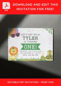 2 12 - Images of (Free PDF Invitation) Festive Birthday Animals Invitation - Template no. 9