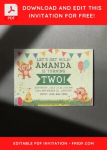 2 13 - Images of (Free PDF Invitation) Baby Monkey Fiesta Birthday Invitation - Template no. 9