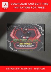 2 17 - Images of (Free PDF Invitation) Spiderman Miles Morales Birthday Invitation - Template no. 9