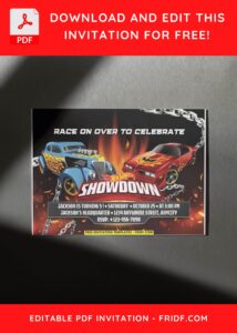 2 19 - Images of (Free PDF Invitation) Fire Sparks Hot Wheels Birthday Invitation - Template no. 9