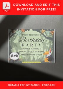 Kids Invitation With jungle theme