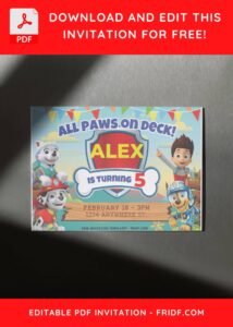 2 4 - Images of (Free PDF Invitation) PAW Patrol Fiesta Birthday Invitation - Template no. 9