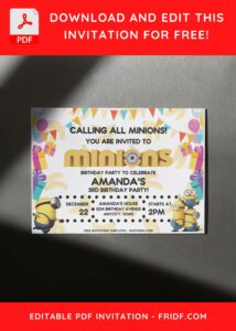 Despicable Me Birthday Invitation