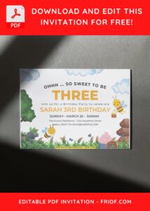 Cute Baby Bee Invitation