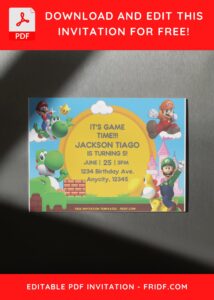 2 5 - Images of (Free PDF Invitation) Super Mario Castle Birthday Invitation - Template no. 9