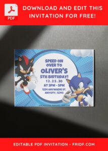 2 6 - Images of (Free PDF Invitation) Sonic The Hedgehog Sunburst Birthday Invitation - Template no. 9