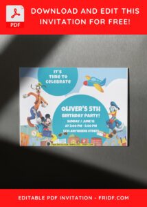 2 8 - Images of (Free PDF Invitation) Mickey Funhouse Kids Birthday Invitation - Template no. 9