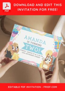 3 16 - Images of (Free PDF Invitation) Rainbow Bluey Children Birthday Invitation - Template no. 8