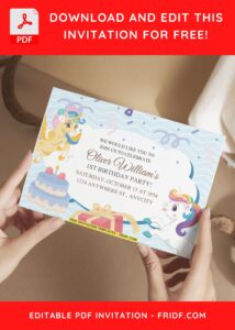 3 21 - Images of (Free PDF Invitation) Rainbow Unicorn Fiesta Birthday Invitation - Template no. 8