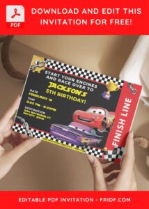 3 3 - Images of (Free PDF Invitation) Race Over Disney Cars Birthday Invitation - Template no. 5