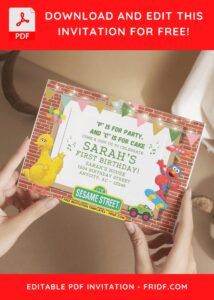 Brick Wall Sesame Street Birthday Invitation