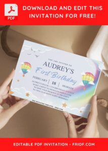 Colorful Hot Air Balloon Invitation