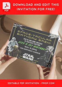 Star Wars Birthday Invitation with editable text