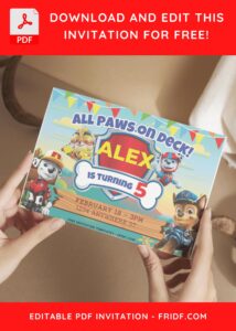 3 4 - Images of (Free PDF Invitation) PAW Patrol Fiesta Birthday Invitation - Template no. 8