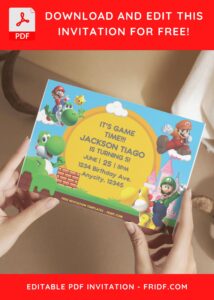 3 5 - Images of (Free PDF Invitation) Super Mario Castle Birthday Invitation - Template no. 8