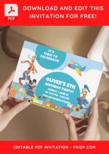 3 8 - Images of (Free PDF Invitation) Mickey Funhouse Kids Birthday Invitation - Template no. 8