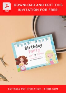 4 29 - Images of (Free PDF Invitation) Sea-lebration Mermaid Children Birthday Invitation - Template no. 7