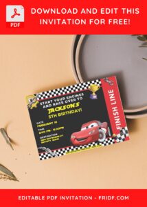 4 3 - Images of (Free PDF Invitation) Race Over Disney Cars Birthday Invitation - Template no. 4