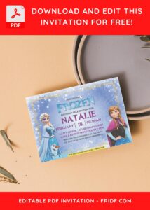 frozen invitation with editable text