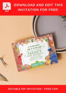 Brick Wall Sesame Street Birthday Invitation