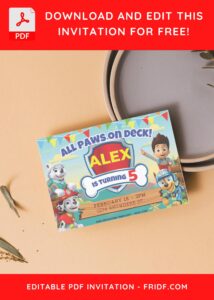 4 4 - Images of (Free PDF Invitation) PAW Patrol Fiesta Birthday Invitation - Template no. 7