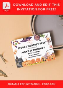 Spooky Castle And Witch Birthday Invitation 