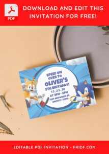 4 6 - Images of (Free PDF Invitation) Sonic The Hedgehog Sunburst Birthday Invitation - Template no. 7