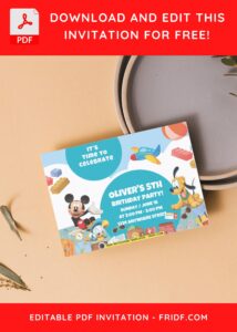 4 8 - Images of (Free PDF Invitation) Mickey Funhouse Kids Birthday Invitation - Template no. 7