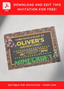 5 11 - Images of (Free PDF Invitation) Minecraft Sleepover Gamer Birthday Invitation - Template no. 6