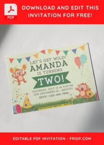 5 13 - Images of (Free PDF Invitation) Baby Monkey Fiesta Birthday Invitation - Template no. 6