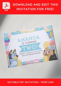 5 16 - Images of (Free PDF Invitation) Rainbow Bluey Children Birthday Invitation - Template no. 6