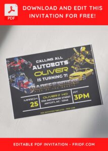 Transformers Birthday Invitation