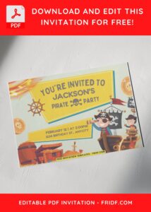 5 20 - Images of (Free PDF Invitation) Swashbuckler Pirate Kids Birthday Invitation - Template no. 8