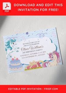 5 21 - Images of (Free PDF Invitation) Rainbow Unicorn Fiesta Birthday Invitation - Template no. 6