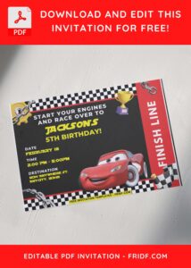 5 3 - Images of (Free PDF Invitation) Race Over Disney Cars Birthday Invitation - Template no. 10