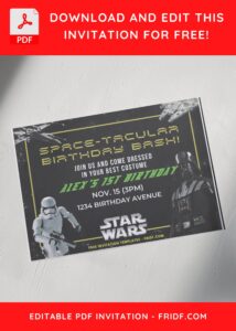 Darth Vader Birthday Invitation