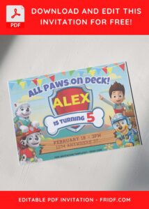 5 4 - Images of (Free PDF Invitation) PAW Patrol Fiesta Birthday Invitation - Template no. 6