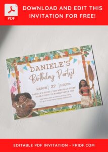 Moana And Maui Invitation