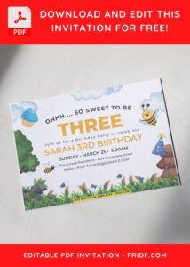 Kids Invitation With Bee Theme