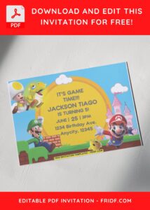 5 5 - Images of (Free PDF Invitation) Super Mario Castle Birthday Invitation - Template no. 6