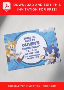 5 6 - Images of (Free PDF Invitation) Sonic The Hedgehog Sunburst Birthday Invitation - Template no. 6